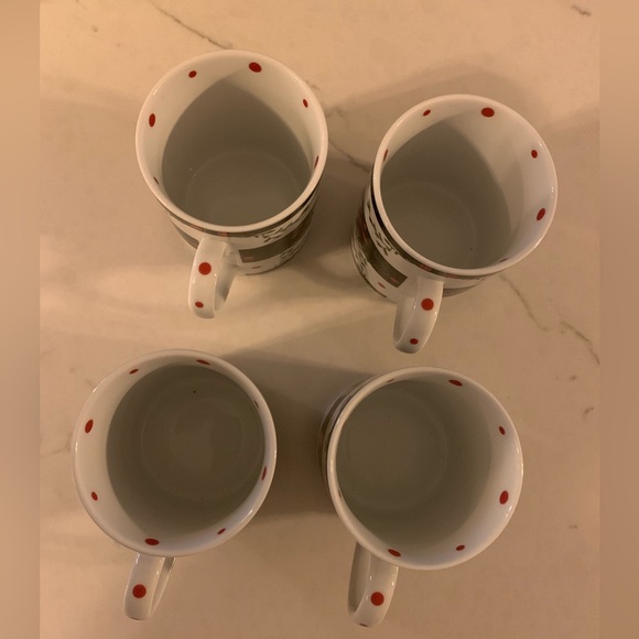 Bridget Dobson Cocky Twos Holiday Mug Set 4 Cockatoo Coffee Tea Cups New in Box - Picture 9 of 12